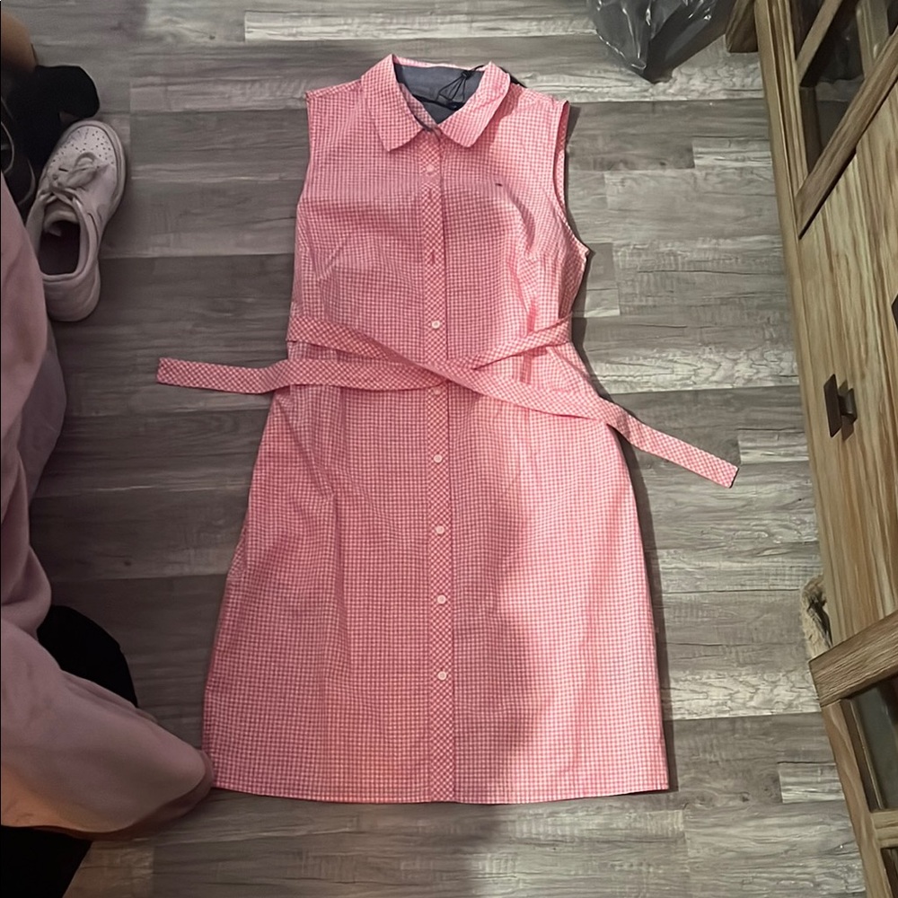 Pink Gingham Sleeveless Dress